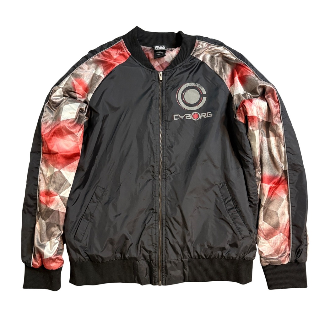 Justice League Cyborg Justice League Graphic Bomber Jacket Men's Size Large